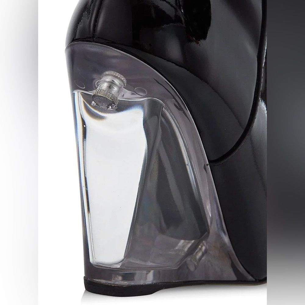 Stuart Weitzman Lucite 100 Wedge Heel Boots in Black, Size EU 36.5 US 6 - Picture 9 of 16